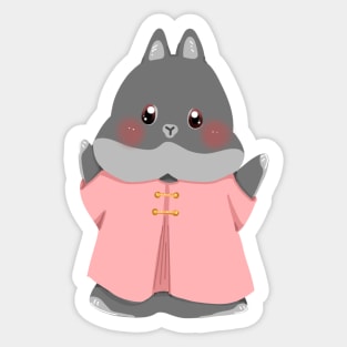 Happy Joyful Sean Black Pink Rabbit | Bunniesmee Sticker